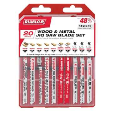 Diablo Jig Saw Blade Set for Wood, Metal and Plastics - DJT20S
