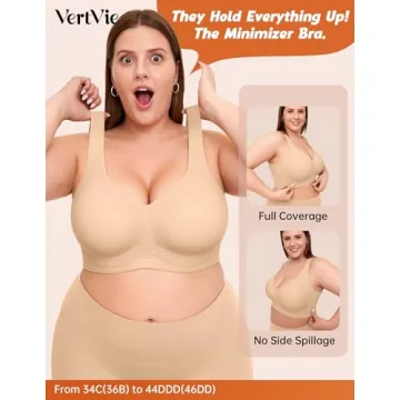 Vertvie Wireless Push Up Bra for Full Support & Comfort