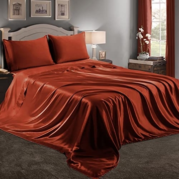 Luxurious RUDONG M Queen Size Satin Sheet Set