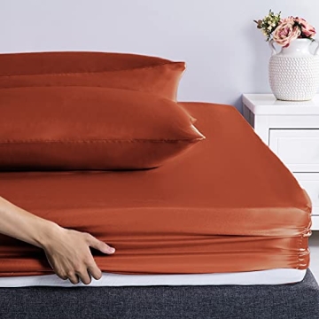 Luxurious RUDONG M Queen Size Satin Sheet Set