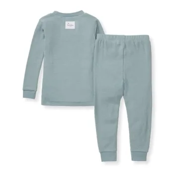 Burt's Bees Baby Unisex 2-Piece PJ Set in Muted Blue