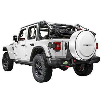 Boomerang - Color-Matched MasterSeries Hard JL Tire Cover - (245/75R17) - for Jeep Wrangler JL (with Back-up Camera) - Sport (2018-2024) - Bright White