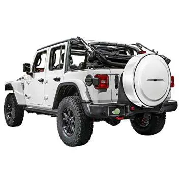 Boomerang - Color-Matched MasterSeries Hard JL Tire Cover - (245/75R17) - for Jeep Wrangler JL (with Back-up Camera) - Sport (2018-2024) - Bright White