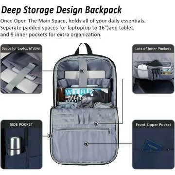 MAXTOP Laptop Backpack with USB Port for Travel