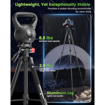 CAMBOFOTO 74" Heavy Duty Aluminum Tripod Stand