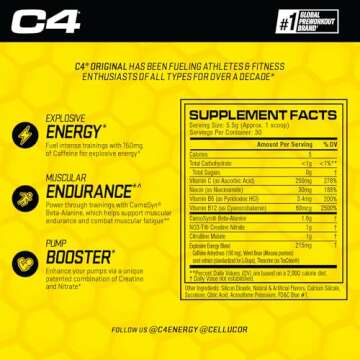 Cellucor C4 Original Pre Workout Powder for Energy & Strength