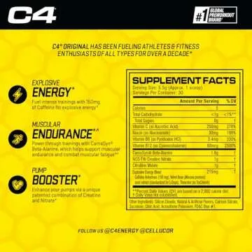 Cellucor C4 Original Pre Workout Powder for Energy & Strength