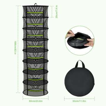MEKOLIFE Herb Drying Rack - Mesh Drying Rack - Herb Drying Rack Hanging with Green Zipper & Garden P...