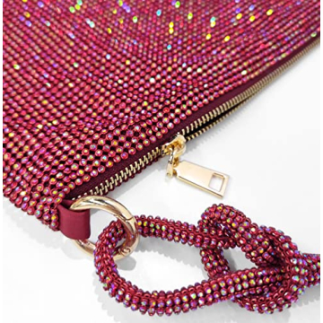 Rhinestone Hobo Bag - Sparkly Evening Handbag for Parties