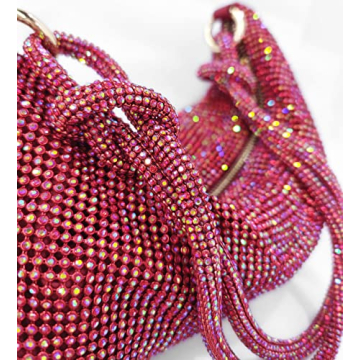 Rhinestone Hobo Bag - Sparkly Evening Handbag for Parties