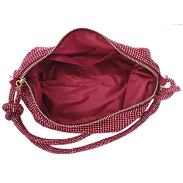 Rhinestone Hobo Bag - Sparkly Evening Handbag for Parties