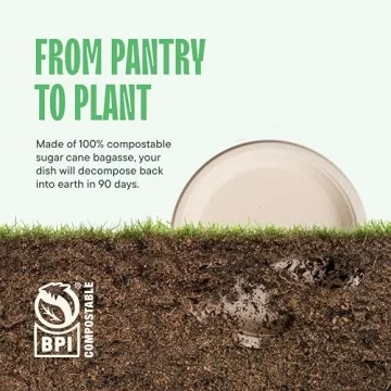 Eco-Friendly 100% Compostable Heavy-Duty Paper Plates