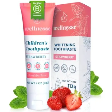 Wellnesse Kids Hydroxyapatite Toothpaste with Xylitol & Fluoride-Free - Natural Ingredients with Str...