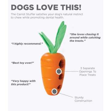 Petstages Carrot Stuffer Treat-Dispensing Interactive Dog Toy