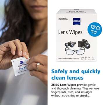 ZEISS Pre-Moistened Lens Cleaning Wipes, 80 Count