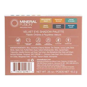 Mineral Fusion Velvet Eye Shadow Palette - Multi Color Shades