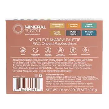 Mineral Fusion Velvet Eye Shadow Palette - Multi Color Shades