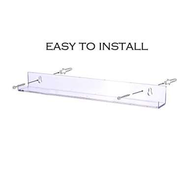 Sooyee Nail Polish Organizer Wall Mounted,6 Pack Nail Polish Rack, Clear Acrylic Shelf Nail Organizers and Storage,Paint Organizer,Essential Oil Shelf Display 66-90 Bottles