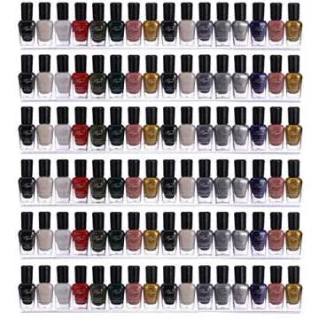 Sooyee Nail Polish Organizer Wall Mounted,6 Pack Nail Polish Rack, Clear Acrylic Shelf Nail Organizers and Storage,Paint Organizer,Essential Oil Shelf Display 66-90 Bottles