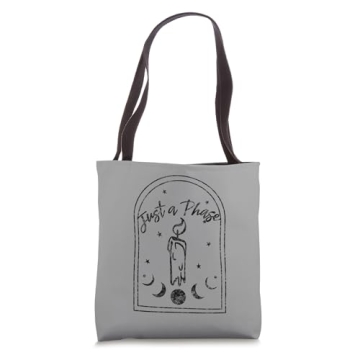 Just A Phase Witchy Celestial Moon Design Tote Bag