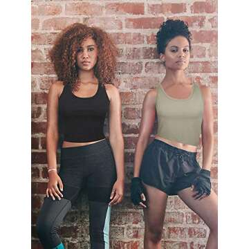 3 Pieces Crop Tops for Women, Workout Tops Basic Cropped Tank Tops Sleeveless Racerback Sports Gym C...