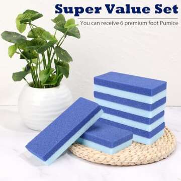 6 Pack Foot Pumice Stone for Feet Callus Remover, EWAGOA Pedicure Tools for Feet, Foot Exfoliator and Foot Scrubber Dead Skin Remover Cracked Heel Repair (6-Blue)