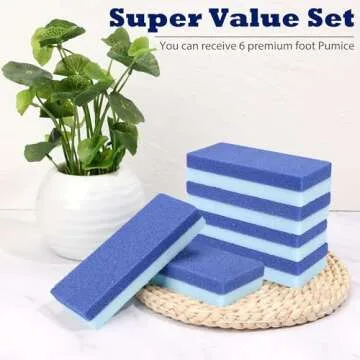 6 Pack Foot Pumice Stone for Feet Callus Remover, EWAGOA Pedicure Tools for Feet, Foot Exfoliator and Foot Scrubber Dead Skin Remover Cracked Heel Repair (6-Blue)