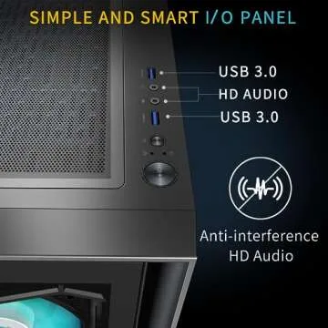 MUSETEX ATX PC Case 4 PWM ARGB Fans Pre-Installed, Mid Tower Gaming PC Case, Double Tempered Glass Tower Computer Case, USB 3.0 x 2, Black, G08