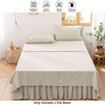 Luxurious BISELINA Linen Cotton Blender Flat Sheet