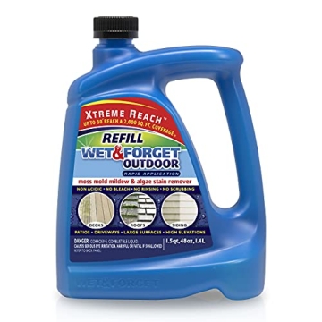 Wet & Forget Outdoor Cleaner for Moss, Mold & Mildew Remover, Xtreme Reach Hose End Refill 48 fl oz