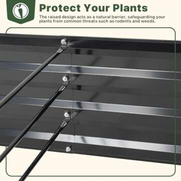 DTIG Galvanized Raised Garden Bed for Vegetables Flowers Herbs, Metal Raised Garden Bed Kit with Trellis, Plant Labels, Plant Ties, Black 6×3×1FT 2PCS