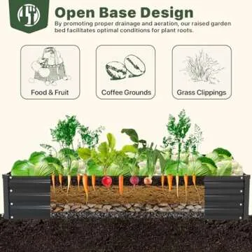 DTIG Galvanized Raised Garden Bed for Vegetables Flowers Herbs, Metal Raised Garden Bed Kit with Trellis, Plant Labels, Plant Ties, Black 6×3×1FT 2PCS