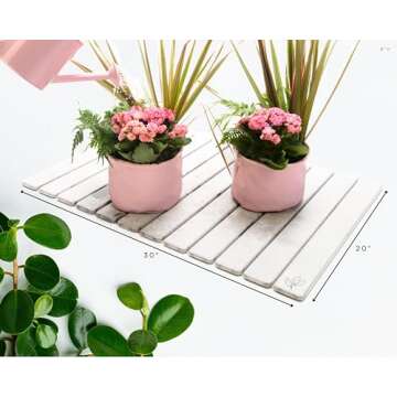 Maatted Home Large Stone Bath Mat, Quick Drying Shower Mat, Anti-Slip Diatomaceous Earth Mat, Dog Pe...