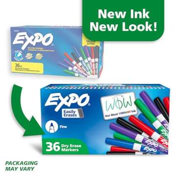 EXPO Low Odor Dry Erase Markers Fine Tip 36 Count Assorted