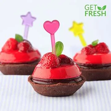 GET FRESH Forks for Kids – 30 - Picks for Kids Fruit Forks Bento Box Picks Reusable Mini Toothpick Sticks Heart Dessert Forks for Children Party Bento Lunch Box