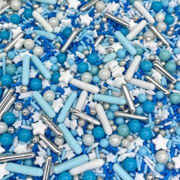 Manvscakes Sprinkles- Edible Cake and Cupcake Sprinkles with Assorted Shapes and Sizes for Parties, ...