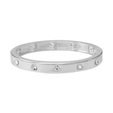 Elegant Guess Crystal Silver Bangle Bracelet for All Occasions