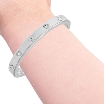 Elegant Guess Crystal Silver Bangle Bracelet for All Occasions