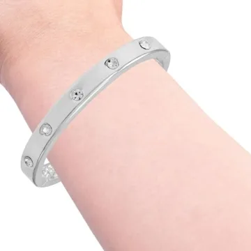 Elegant Guess Crystal Silver Bangle Bracelet for All Occasions