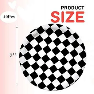 HSPAIDYP 40 Pcs Racing Party Supplies - Checkered Plates