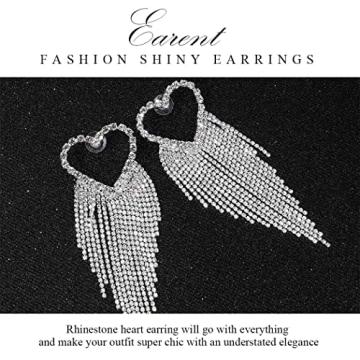 Earent Rhinestone Tassel Earrings - Elegant Sparkly Jewelry