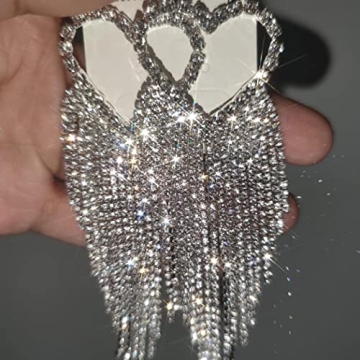Earent Rhinestone Tassel Earrings - Elegant Sparkly Jewelry