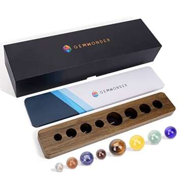 8 Planets Handmade Natural Gemstone Solar System Model Set Office Desk Home Decorations Celestial Creative Gift for Kids, Men, Women