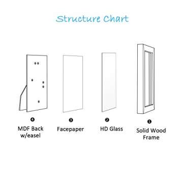 ATOBART 8x10 Set of 6 Oak Wood Picture Frame Solid Wooden Photo Frame Natural Wood Color Frames with Real Glass for Wall Mounting or Tabletop Living Room Bedroom Home Decor