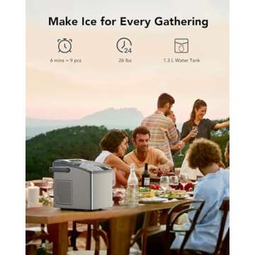 BEBISUNY Ice Makers Countertop - Fast Ice Maker with Self Cleaning Function
