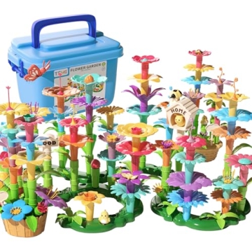 TEMI 138 PCS Flower Garden Building Toys: Educational STEM Toy for Kids 3-6