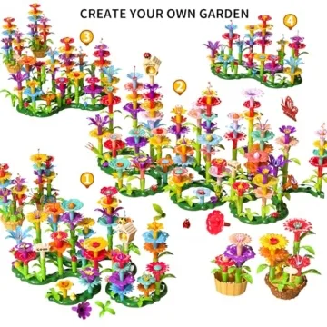 TEMI Flower Garden Building Toys for Kids Ages 3-6