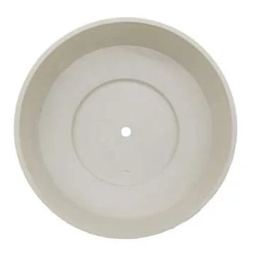 The HC Companies 8 Inch Round Plastic Succulent Capri Bowl Decorative Indoor Flower Succulent Planter Pot with Drain Plug Hole, Vanilla Bisque