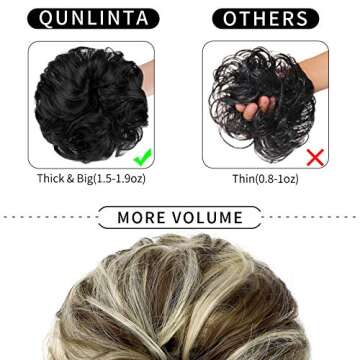 Messy Bun Hair Piece Hair Bun Thick Updo Scrunchies Hair Extensions Ponytail Hair Pieces for Women Girls Brown Mix Bleach Blonde