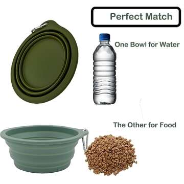 2 Pack Collapsible Dog Travel Bowls - Easy Clean, Portable, BPA-Free